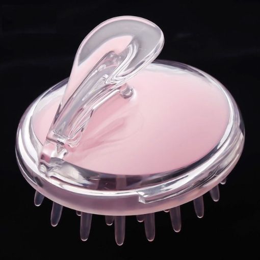 5pcs Red Silicone PVC Hand-held Head Massage Brush for Household Use - 1