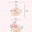 5pcs Red Silicone PVC Hand-held Head Massage Brush for Household Use - 9