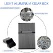 Silver Aluminum Cigar Cigarette Case Tobacco Holder Pocket Box Set - 8