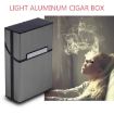 Silver Aluminum Cigar Cigarette Case Tobacco Holder Pocket Box Set - 9