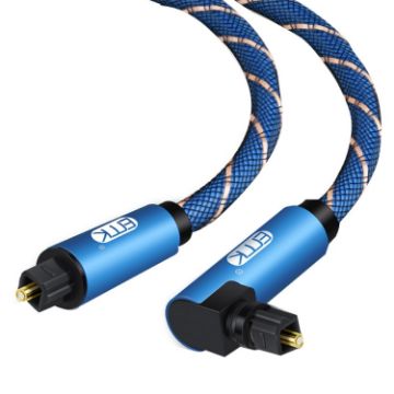 EMK 90 Swivel Right Angle 360 Rotatable Optical Audio Cable 2m Blue - 1