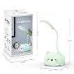 LED Eye Protection Reading Lamp - Cartoon Cat Design, USB Rechargeable (Blue) - 6