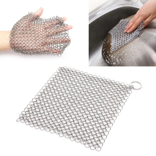 Stainless Steel Cast Iron Cleaner Pot Brush, 66 Inch Kitchen Tool - 1