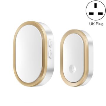 CACAZI A99 Smart Remote Doorbell & Elderly Pager, UK Plug - Golden - 1