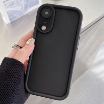 iPhone XR Shockproof TPU Case - Black Frosted Frame, Precise Hole - 1
