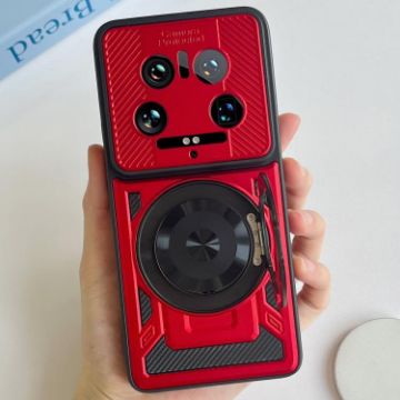 Xiaomi 14 Ultra Red Armor MagSafe Phone Case with Rotating Holder - 1