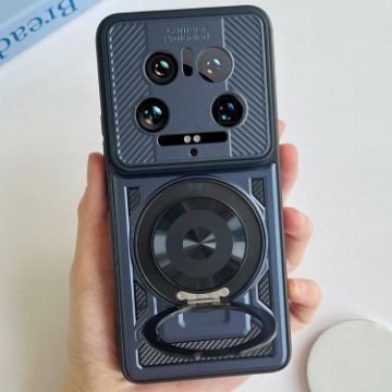 Xiaomi 14 Ultra Blue Armor MagSafe Case with Rotating Holder - 1