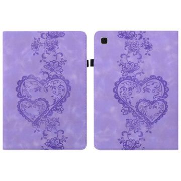 Samsung Galaxy Tab A7 10.4 2020 Love Hearts Leather Case - Purple - 1
