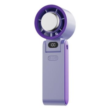 Y19 Smart Ice Compress Folding Handheld Fan - Ice Blue Purple - 1