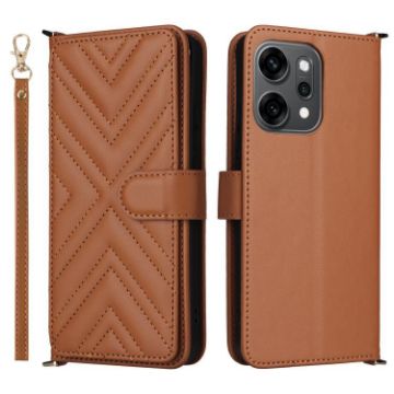 OPPO Reno14 Pro 5G Leather Phone Case with 6-Card Slots & Wrist Strap - 1