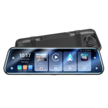 Yesido KM24 9.66" HD CarPlay Rearview Mirror Dash Cam - Black - 1