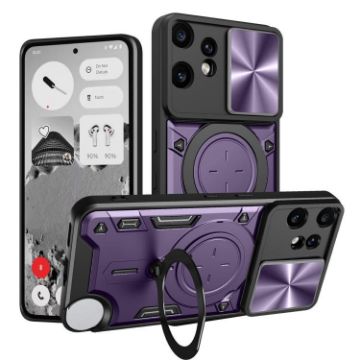 Nothing CMF Phone 2 Pro Purple Case with CD Texture and Magnetic Holder - 1