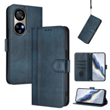 Ulefone Note 17 Pro Retro Leather Phone Case, Dark Blue, Line Splicing - 1