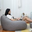 Khaki Lazy Sofa Bean Bag Chair Cover, 70x80cm Fabric - 7