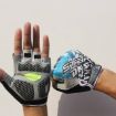 Cycling Shock Absorbing Anti-Slip Half-Finger Gloves, Size M (Blue) - 2