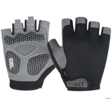 Cycling Shock Absorbing Anti-Slip Half-Finger Gloves, Size L (Black) - 1