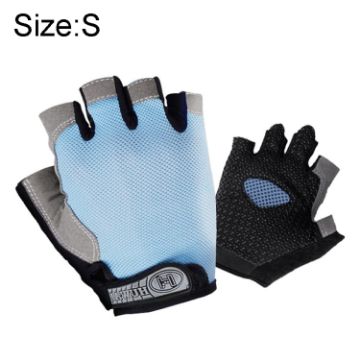Unisex Fitness Gloves - Gym, Cycling, Yoga, Antiskid, Size S, Light Blue - 1