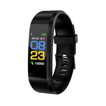 ID115 Smart Watch: 0.96" OLED Screen, Pedometer, Fitness Tracker (Black) - 1