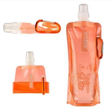 Ultralight 0.5L Foldable Silicone Water Bag - Hiking Camping Flask YELLOW - 1
