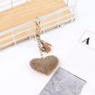 Purple Heart Keychain Leather Tassel Gold Key Holder Crystal Keyring Gift - 3