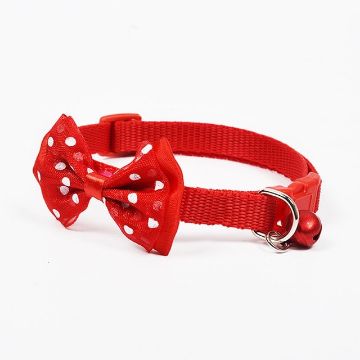 Red Adjustable Bow Knot Bell Collar for Cats and Dogs - Pet Supplies - 1