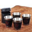 4 in 1 70ml Stainless Steel Travel Cups Set - Camping & Picnic Mugs - 2