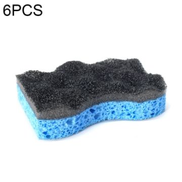 6 PCS Black Kitchen Scouring Pads - Household Cleaning Sponges - 1