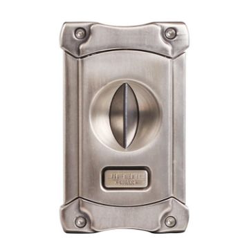 JIFENG 3 In 1 V Cigar Scissors Holder Cutter with Puncher - Silver - 1
