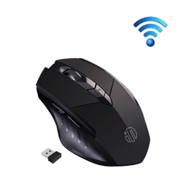 Inphic PM6 Wireless Mechanical Mouse, 6 Keys, 1600 DPI, Black, Silent Version - 1