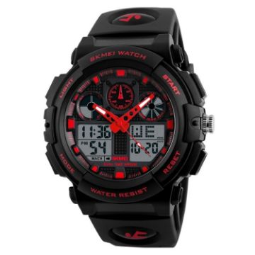 SKMEI 1270 Men's Red Waterproof Dual Display Digital Sports Watch - 1