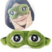 Plush 3D Frog Eye Mask with Ice Bag - Cute Eyes Sleep & Travel Cover - 1