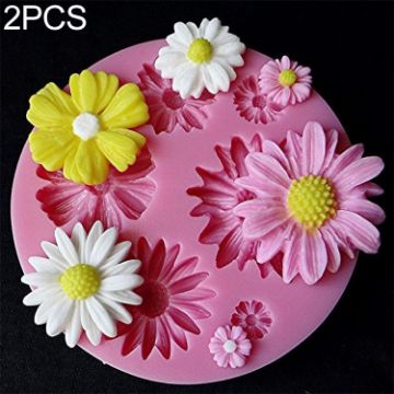 3D Flower Silicone Molds for Fondant Cake Candy Chocolate Baking (2 PCS) - 1