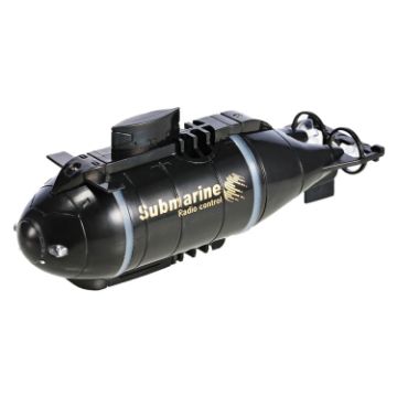 Kids 2.4G RC Mini Submarine Model - Black, Six-Way Water Play Boat - 1