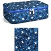 Large-Capacity Frosted Zipper Pencil Case - Blue Five-pointed Star - 2
