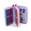 Square Two-Layer 35-Hole Sketch Colorful Lead Stationery Bag - Black - 4