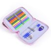 Square Two-Layer 35-Hole Stationery Bag - Rose Red Sketch Colorful Lead - 6