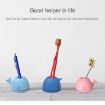Silicone Whale Toothbrush & Pen Holder 3 PCS - Light Blue - 4