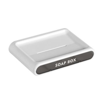 Wall-Mounted Double-Layer Drain Soap Box, Transparent Gray, No Perforation - 1