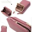 Ladies Pink Mobile Phone Shoulder Bag - H2107 Pebbled Zipper Wallet - 7