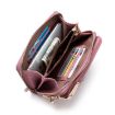 Gray H2107 Ladies Mobile Phone Shoulder Bag Pebbled Zipper Wallet - 4