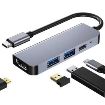 BYL-2011 4 In 1 USB-C Hub: 4K HDMI, USB 3.0, USB 2.0, PD Charging - 1