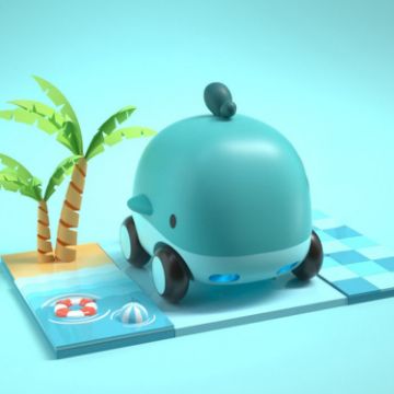 Cute Whale Pull Back Car Toy - Cartoon Pet Mini Puzzle for Kids - 1