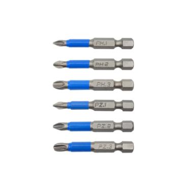 6PCS 50mm Magnetic Hand Drill Screwdriver Bit Set - Anti-Slip Design - 1