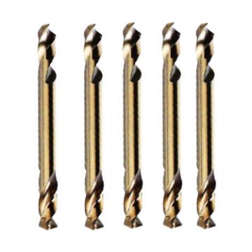 5pcs M35 Cobalt Twist Drill Bit, Double Head 3.5mm, High-Speed Steel - 1