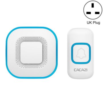 CACAZI V028F Wireless Music Doorbell, No Battery, UK Plug, White - 1