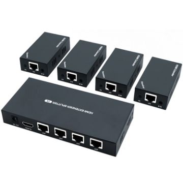 60m 1x4 HDMI Splitter Extender POC 1080P@60Hz EU Plug - 1