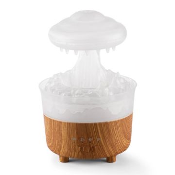 V50 Desktop Night Light Humidifier Wood Grain Aroma Diffuser AU Plug White - 1