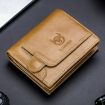 BULL CAPTAIN 037 Men's Leather Wallet & Coin Purse - Yellow Brown - 1