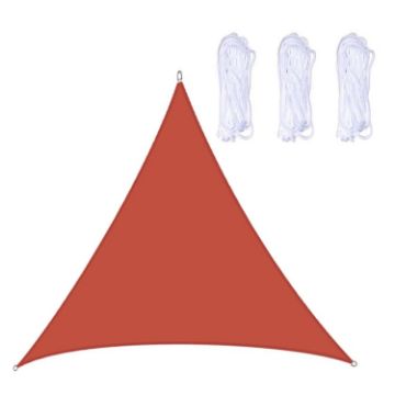 Red Triangle Outdoor Garden Sunshade Sail, Waterproof, Anti-UV, 2m Size - 1