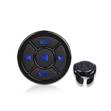 Black Bluetooth Wireless Multimedia Button for Car - Music & Selfie Control - 1